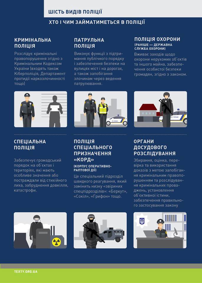 Інфографіка: Хто і чим займатиметься в поліції