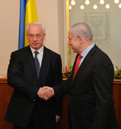 Микола Азаров  з Прем\'єр-міністром Ізраїлю Біньяміном Нетаньягу