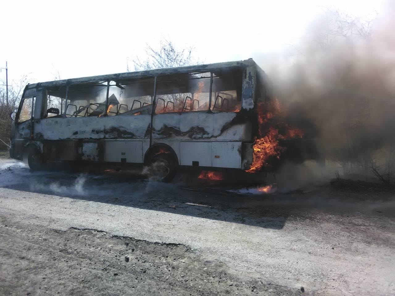 На Вінниччині  вщент згорів пасажирський автобус