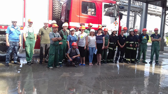 Вінницькі рятувальники провели навчання по ліквідації умовної пожежі на елеваторі