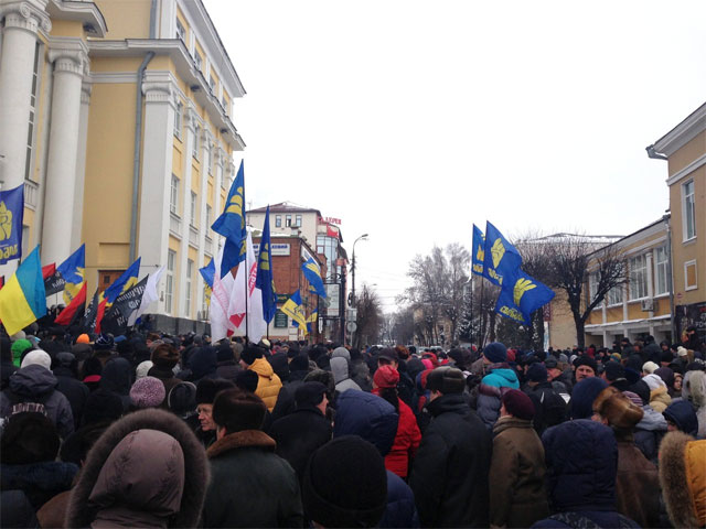 У Вінниці через акцію протесту перекритий рух вулицею Соборна