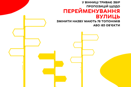 У Вінниці триває збір пропозицій щодо перейменування вулиць