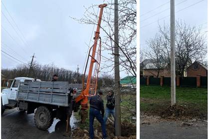 У Вінницьких Хуторах прокладають вуличне освітлення на ділянці в понад два кілометри