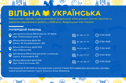 У Вінниці відновлюють свою роботу курси української мови «Вільна українська»