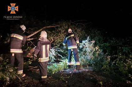 Рятувальники оперативно ліквідували наслідки негоди, яка вирувала на території Вінницької області
