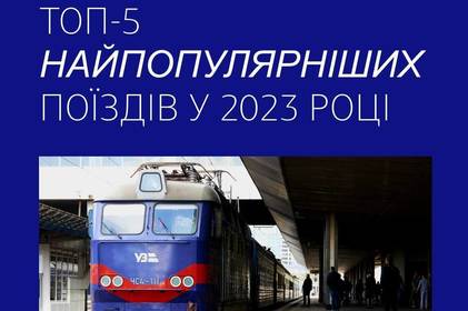 «Укрзалізниця» назвала найбільш популярні потяги в 2023 році