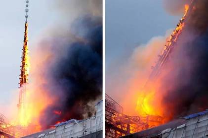 «Данський Нотр-Дам»: старовинна будівля фондової біржі Копенгагена спалахнула вогнем