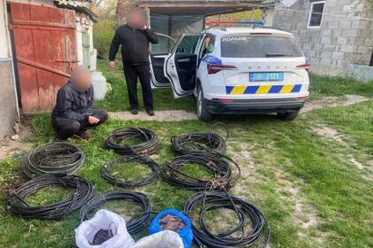 У Джурині безстрашний зловмисник зрізав 180 метрів кабелю прямо з електроопор