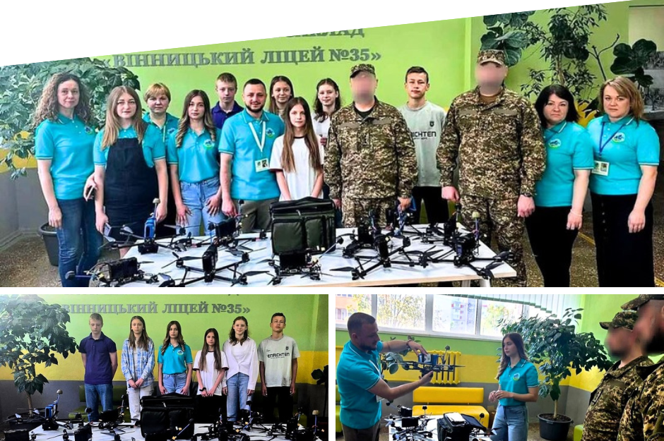 Учні ліцею №35 передали на фронт 11 дронів та потужні зарядні станції 