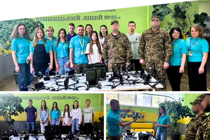 Учні ліцею №35 передали на фронт 11 дронів та потужні зарядні станції 
