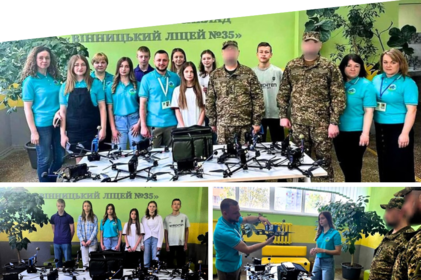 Учні ліцею №35 передали на фронт 11 дронів та потужні зарядні станції 