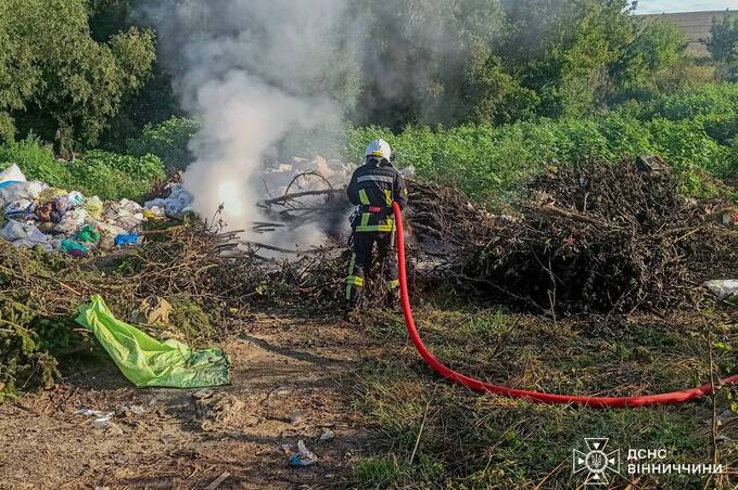 На Вінниччині рятувальники ліквідували шість пожеж: більшість — на відкритих територіях