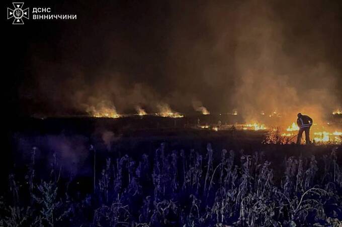 Минулої доби на Вінниччині вогонь знищив гектари екосистем та господарські споруди