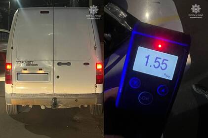 У Вінниці зупинили водія з 1,55 проміле алкоголю в крові У Вінниці зупинили водія з 1,55 проміле алкоголю в крові