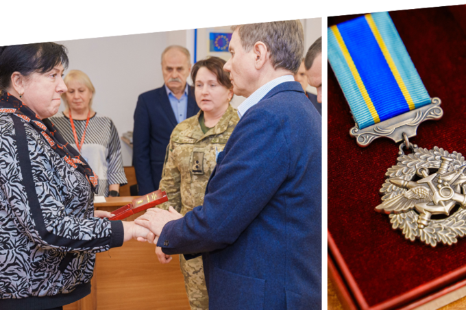 Вічна слава Герою: у Вінниці дружині загиблого прикордонника вручили посмертну медаль
