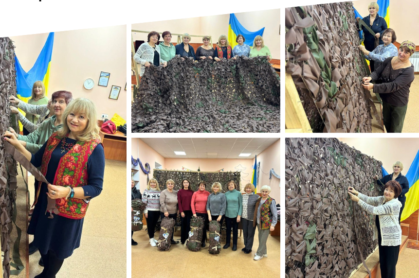 Підопічні вінницького Терцентру за рік сплели 121 маскувальну сітку для фронту