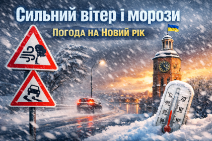 У Вінниці сильний вітер і морози: якою буде погода на Новий рік