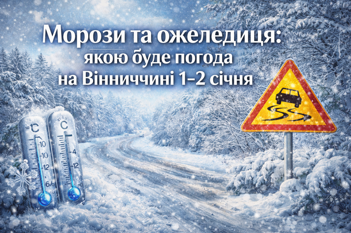 Морози та ожеледиця: якою буде погода на Вінниччині 1–2 січня