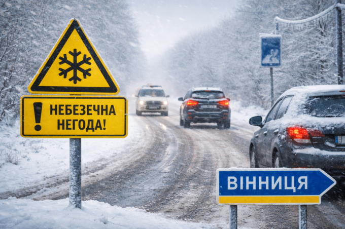 Сніг, туман і ожеледиця: Вінниччину накриють небезпечні погодні умови
