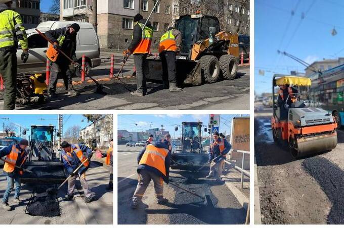У Вінниці триває аварійний ремонт доріг: на магістралях працюють вісім бригад
