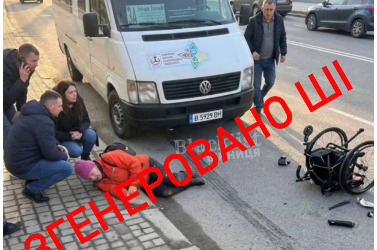 Новина про ДТП у Вінниці з пенсіонеркою на кріслі колісному виявився ШІ-генерацією