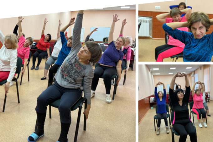 У Вінницькому терцентрі пенсіонерів навчали оздоровчої гімнастики на стільцях