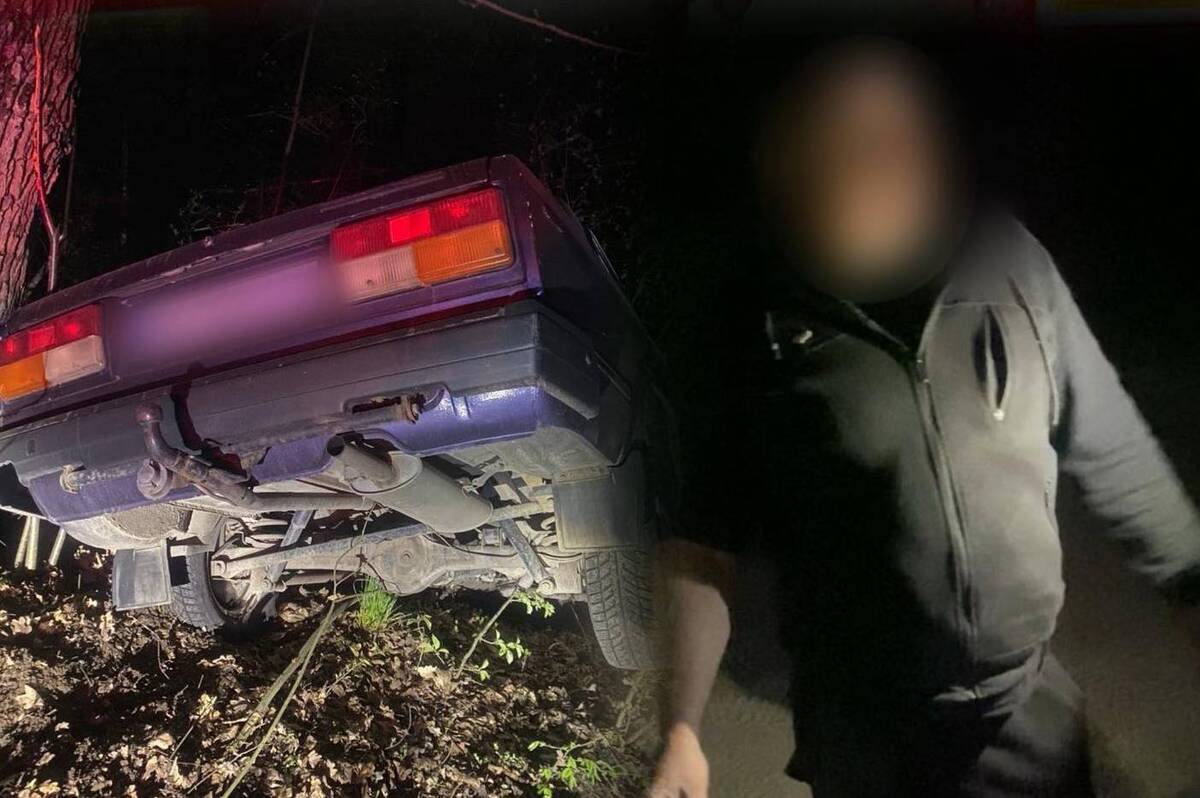 Під час комендантської години на Вінниччині водій тікав від поліції та з’їхав у кювет