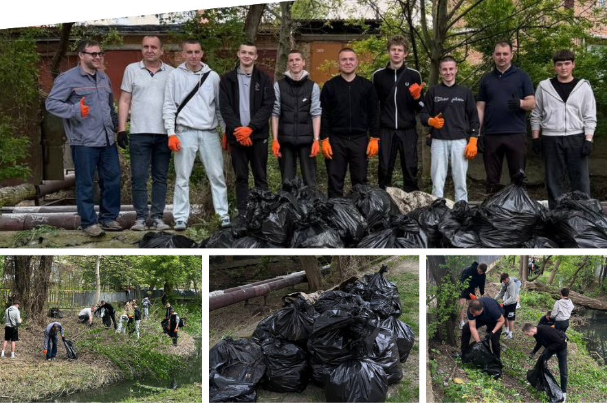 У Вінниці під час толоки зібрали десятки мішків сміття біля річки
