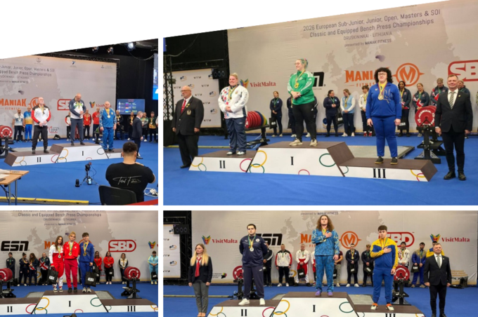 Вінницькі пауерліфтери вибороли «золото» та три «бронзи» на чемпіонаті Європи у Литві