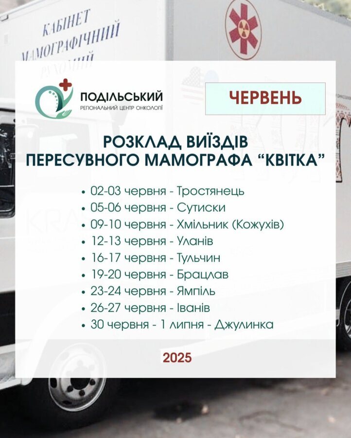 Мамограф квітка. Розклад на червень