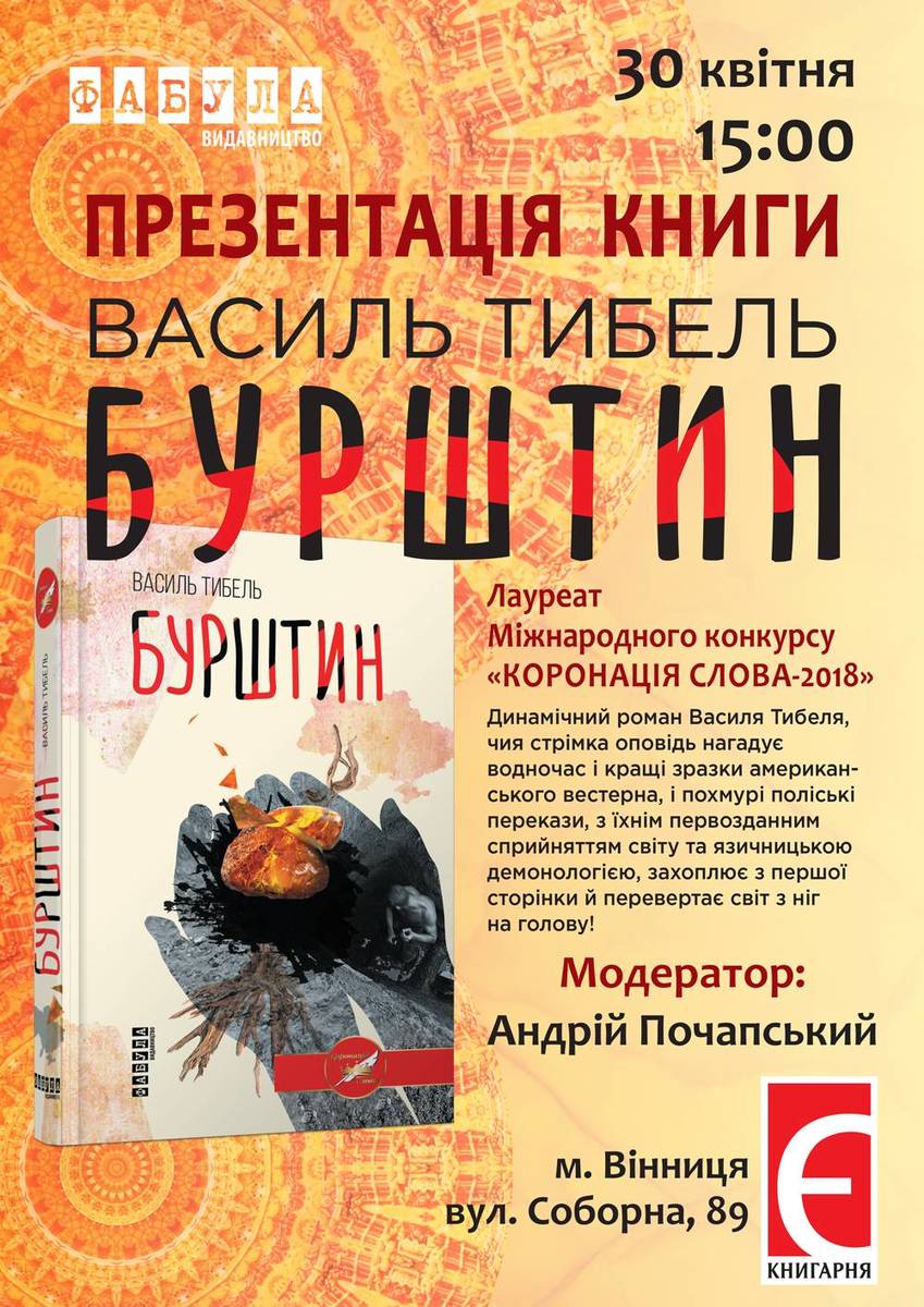 Презентація роману "Бурштин" Василя Тибеля